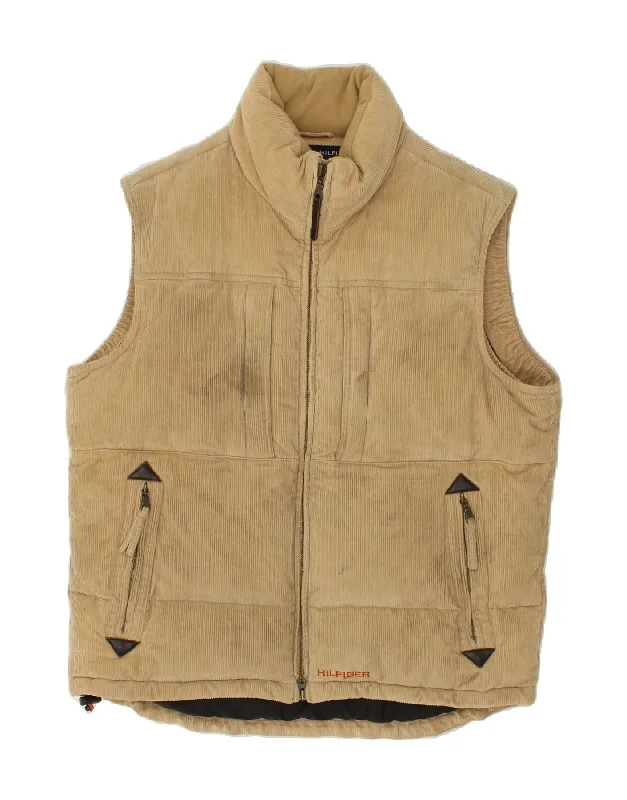 Men's Coats with Inner PocketsTOMMY HILFIGER Mens Corduroy Padded Gilet UK 36 Small Beige Cotton Men's Coats with Inner PocketsTOMMY HILFIGER Mens Corduroy Padded Gilet UK 36 Small Beige Cotton