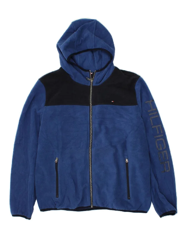 Men's Coats with Wind-Resistant FabricTOMMY HILFIGER Mens Graphic Hooded Fleece Jacket UK 42 XL Navy Blue Men's Coats with Wind-Resistant FabricTOMMY HILFIGER Mens Graphic Hooded Fleece Jacket UK 42 XL Navy Blue