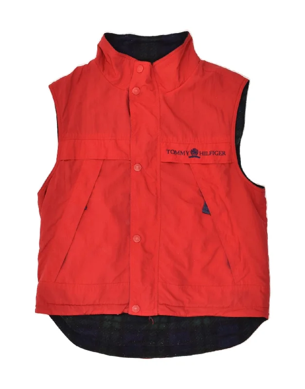 Men's Coats for SkiingTOMMY HILFIGER Mens Utility Gilet UK 40 Large Red Polyester
