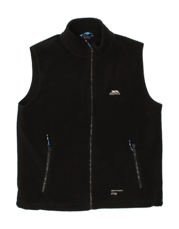 Men's Coats with Flannel LiningTRESPASS Mens Fleece Gilet UK 38 Medium Black Polyester