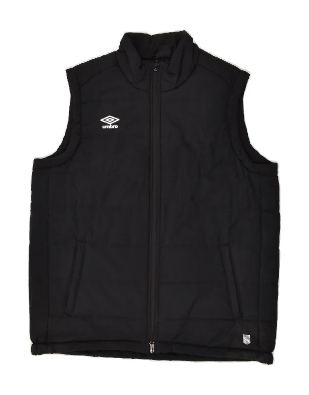 Men's Coats with Relaxed FitsUMBRO Mens Padded Gilet UK 42 XL Black Polyester