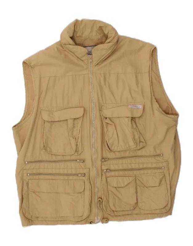 Elegant Men's Wool CoatsUNIVERS Mens Utility Gilet IT 54 2XL Beige Cotton