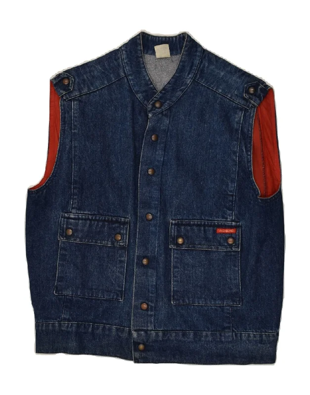 Men's Coats with Water-Repellent FabricVAGABOND Mens Denim Gilet IT 50 Large Navy Blue Cotton Men's Coats with Water-Repellent FabricVAGABOND Mens Denim Gilet IT 50 Large Navy Blue Cotton