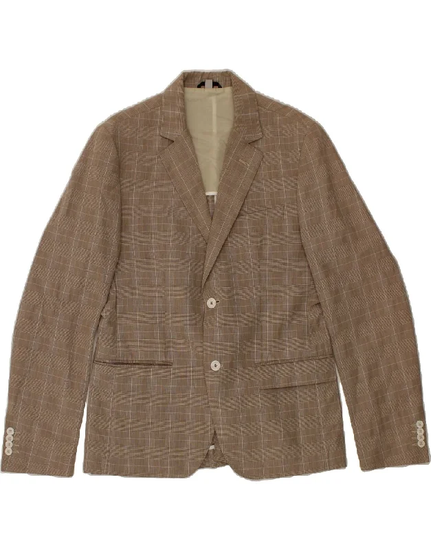Men's Coats for TravelVINTAGE Mens 2 Button Blazer Jacket UK 42 XL Beige Check Cotton Men's Coats for TravelVINTAGE Mens 2 Button Blazer Jacket UK 42 XL Beige Check Cotton