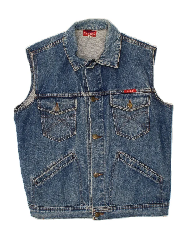 Winter-Ready Men's CoatsVINTAGE Mens Denim Gilet UK 38 Medium Blue