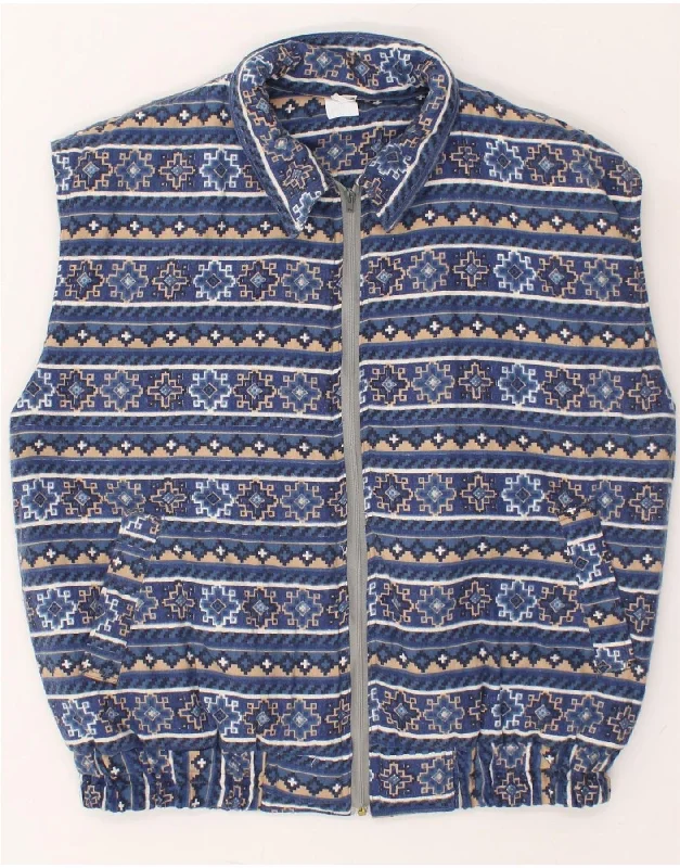 Men's Coats with Wind-Resistant FabricVINTAGE Mens Gilet IT 56 3XL Navy Blue Geometric Cotton Men's Coats with Wind-Resistant FabricVINTAGE Mens Gilet IT 56 3XL Navy Blue Geometric Cotton