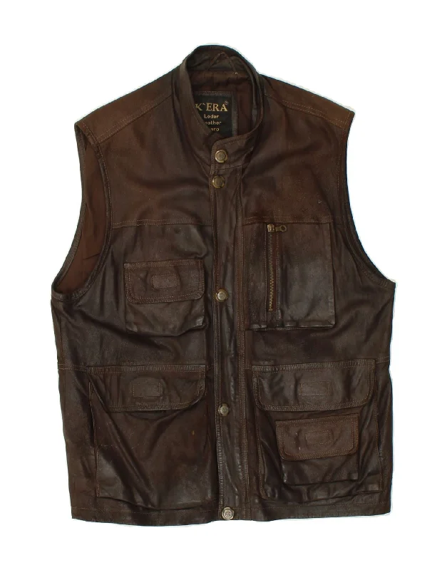 Men's Coats with Water-Repellent FabricVINTAGE Mens Leather Gilet UK 36 Small Brown Leather Men's Coats with Water-Repellent FabricVINTAGE Mens Leather Gilet UK 36 Small Brown Leather