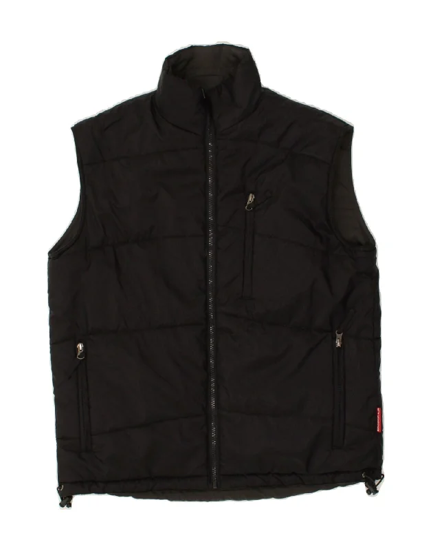 Men's Coats with Magnetic ClosuresVINTAGE Mens Padded Gilet UK 36 Small Black