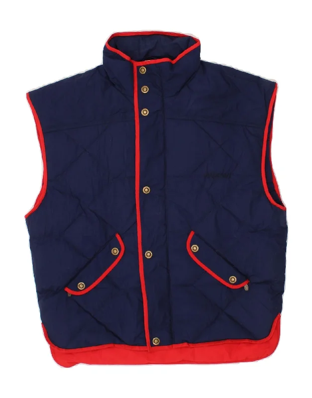 Weather-Resistant Men's CoatsVINTAGE Mens Padded Gilet UK 38 Medium Navy Blue Polyester Weather-Resistant Men's CoatsVINTAGE Mens Padded Gilet UK 38 Medium Navy Blue Polyester