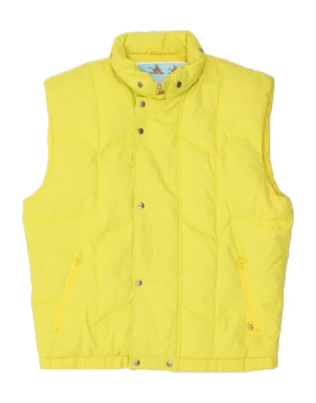 Men's Coats for Formal EventsVINTAGE Mens Padded Gilet UK 42 XL Yellow Polyester