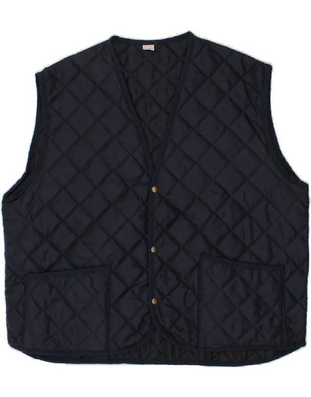 Men's Coats with Wind-Resistant FabricVINTAGE Mens Quilted Gilet 2XL Navy Blue Polyamide Men's Coats with Wind-Resistant FabricVINTAGE Mens Quilted Gilet 2XL Navy Blue Polyamide