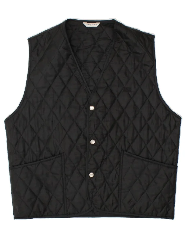 Men's Coats with Quick-Dry FabricVINTAGE Mens Quilted Gilet UK 38 Medium Black