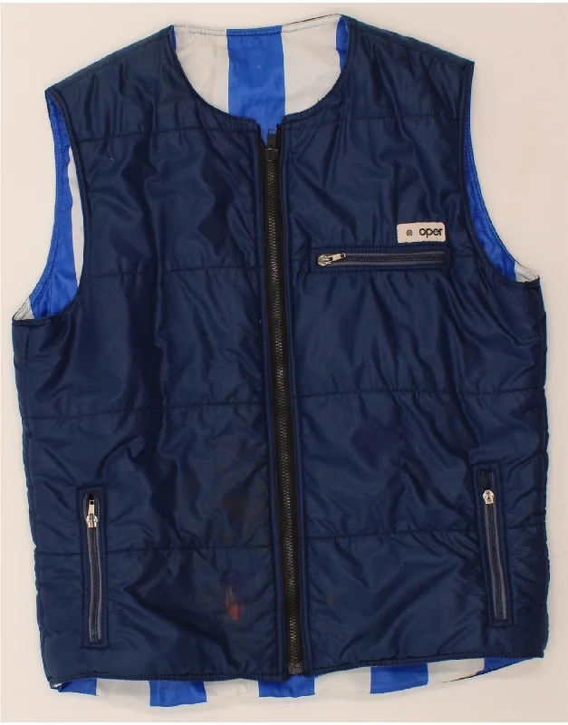 Men's Coats with Velcro ClosuresVINTAGE Mens Reversible Gilet UK 38 Medium Navy Blue Men's Coats with Velcro ClosuresVINTAGE Mens Reversible Gilet UK 38 Medium Navy Blue