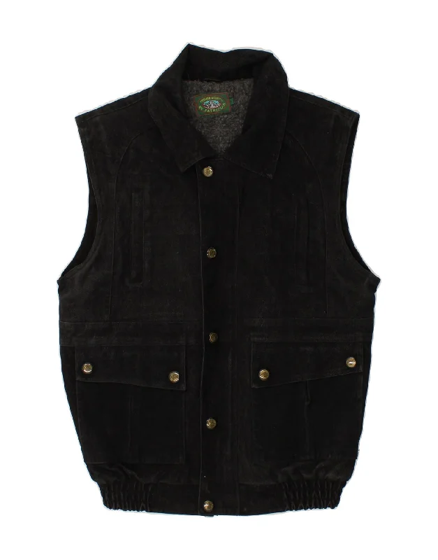 Men's Coats for All SeasonsVINTAGE Mens Sherpa Gilet UK 40 Large Black PVC