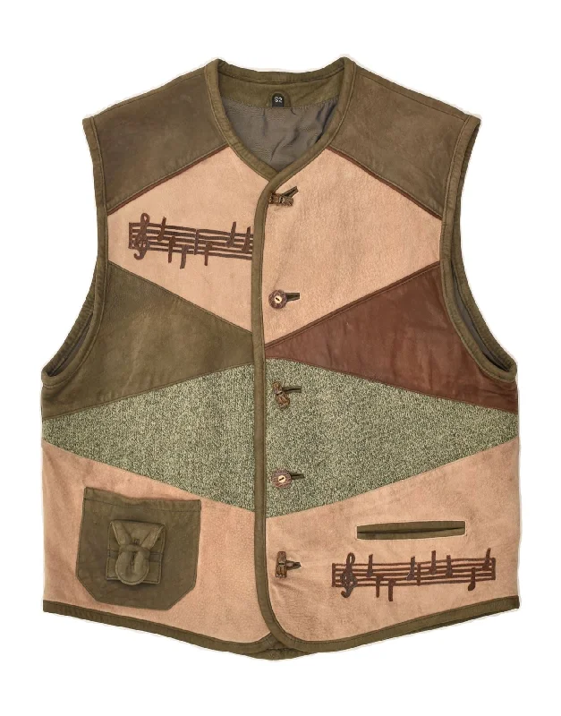 Men's Coats for BikingVINTAGE Mens Slim Graphic Gilet IT 52 2XL Khaki Colourblock Leather Men's Coats for BikingVINTAGE Mens Slim Graphic Gilet IT 52 2XL Khaki Colourblock Leather
