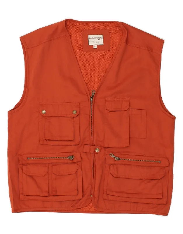 Men's Coats with Removable LiningsVINTAGE Mens Tailored Utility Gilet UK 42 XL Red Cotton Men's Coats with Removable LiningsVINTAGE Mens Tailored Utility Gilet UK 42 XL Red Cotton