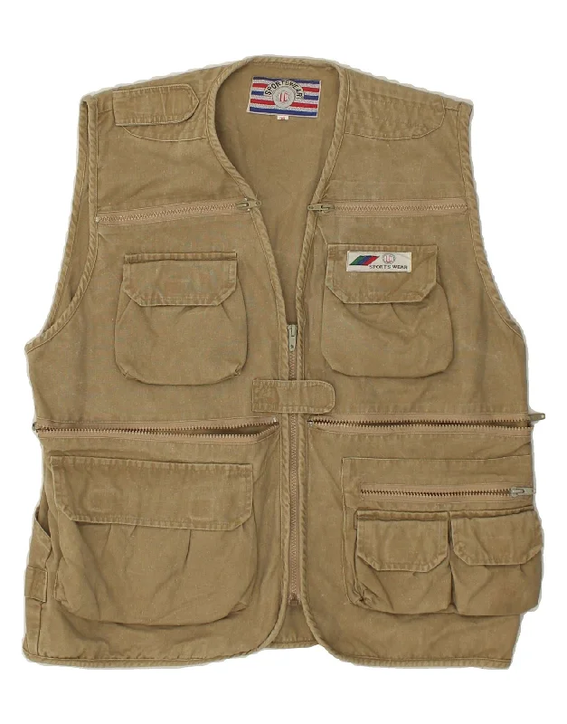 Men's Coats for SnowshoeingVINTAGE Mens Utility Gilet UK 38 Medium  Brown