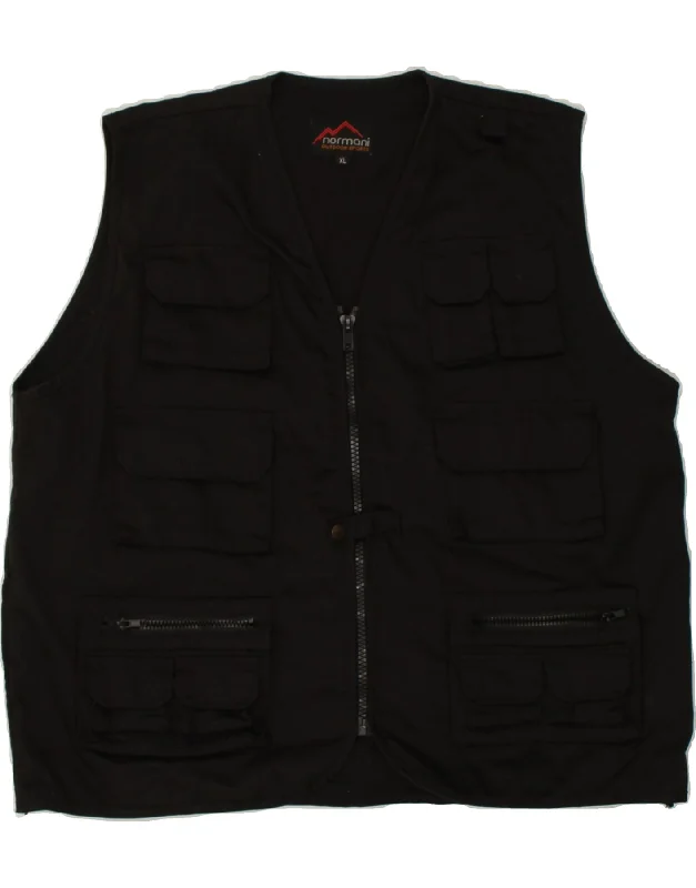 Men's Coats for SkiingVINTAGE Mens Utility Gilet UK 42 XL Black Polyester