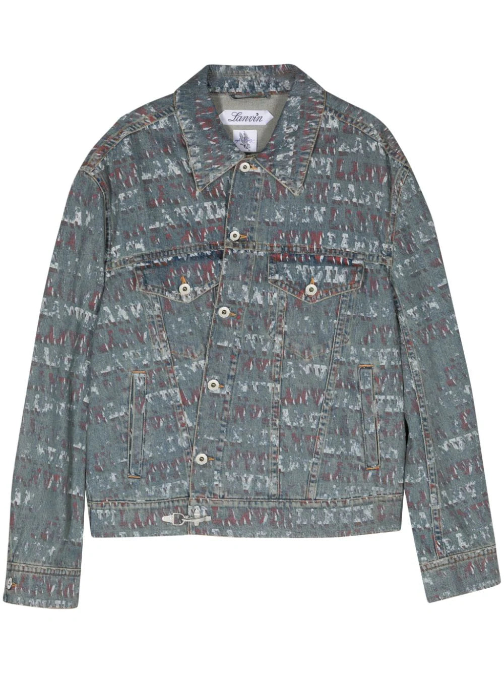 Cool Men's Pea CoatsX Future Stamp-Effect Denim Jacket