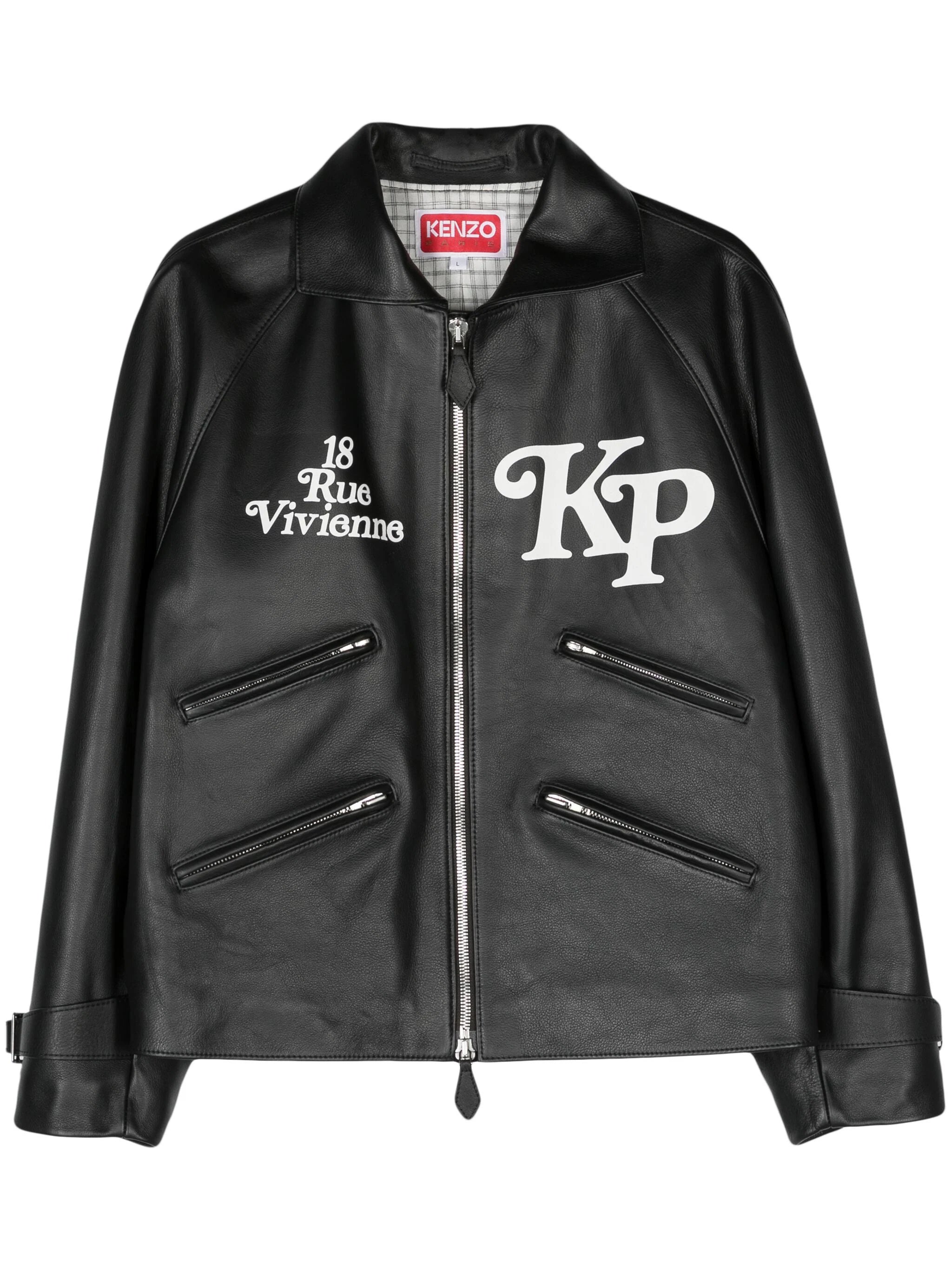 Warm Men's Down JacketsX Verdy Logo-Print Leather Jacket