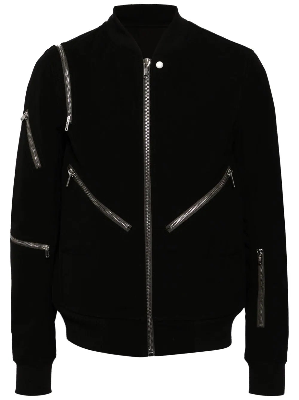 Men's Coats with Magnetic ClosuresZip-Detalining Bomber Jacket