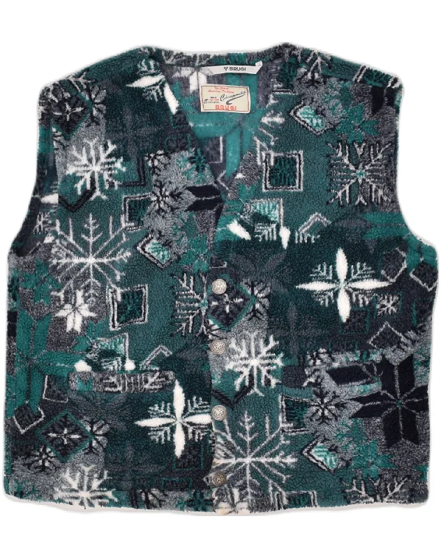 Men's Coats with Reflective StripesBRUGI Mens Fleece Gilet UK 38 Medium Blue Floral
