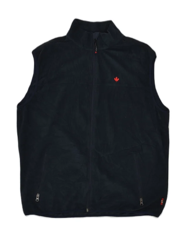 Men's Coats for RunningCANADIAN Mens Fleece Gilet UK 46 3XL Navy Blue Polyester