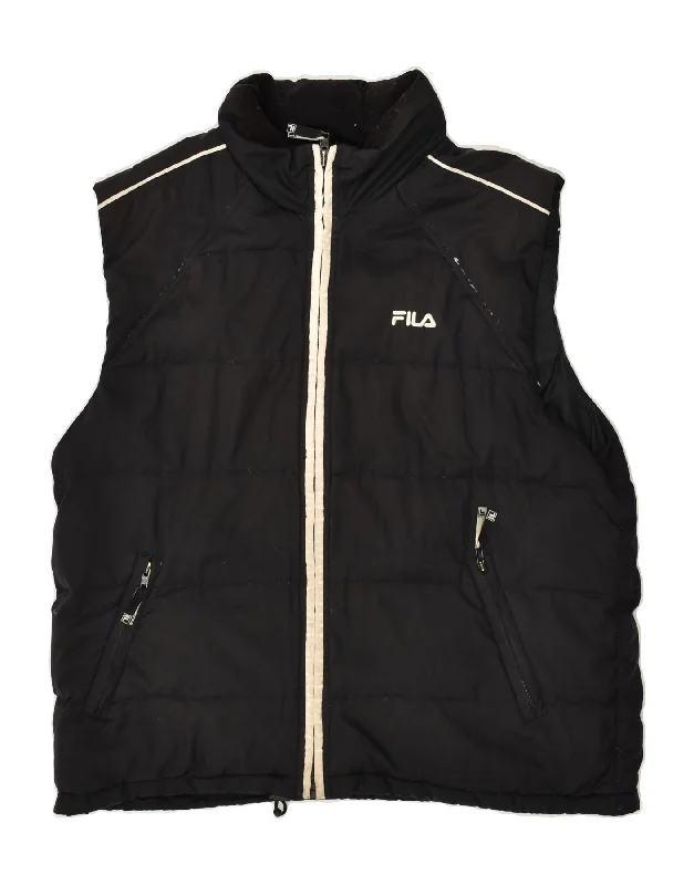 Men's Coats for SpringFILA Mens Padded Gilet UK 40 Large Black Polyester