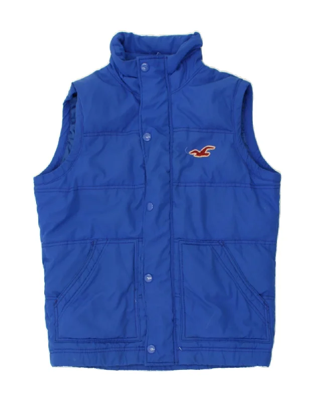 Trendy Men's Anorak JacketsHOLLISTER Mens Padded Gilet UK 36 Small Blue Polyester
