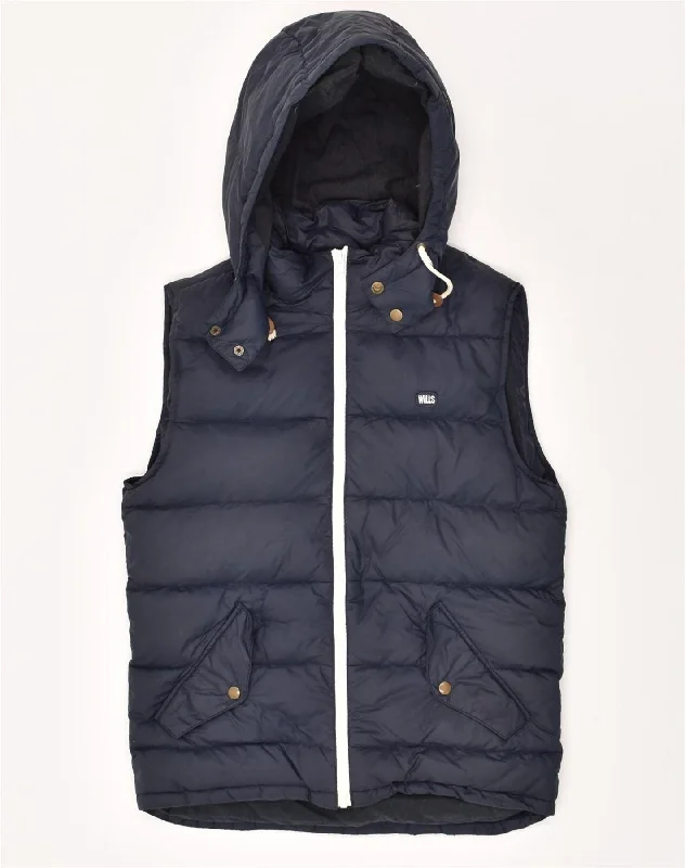 Men's Coats with Ripstop FabricJACK WILLS Mens Hooded Padded Gilet UK 36 Small Navy Blue Nylon Men's Coats with Ripstop FabricJACK WILLS Mens Hooded Padded Gilet UK 36 Small Navy Blue Nylon