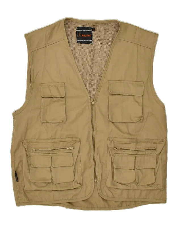Functional Men's Ski JacketsKAPRIOL Mens Utility Gilet UK 42 XL Beige Polyester