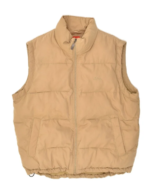 Men's Coats with Belted WaistsS.OLIVER Mens Padded Gilet UK 40 Large Brown Polyester