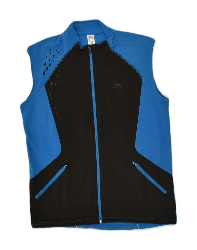 Men's Coats with Water-Repellent FabricVINTAGE Mens Fleece Gilet UK 42 XL Blue Colourblock Polyester Men's Coats with Water-Repellent FabricVINTAGE Mens Fleece Gilet UK 42 XL Blue Colourblock Polyester