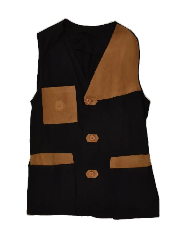 Lightweight Men's WindbreakersVINTAGE Mens Gilet UK 38 Medium Black Colourblock