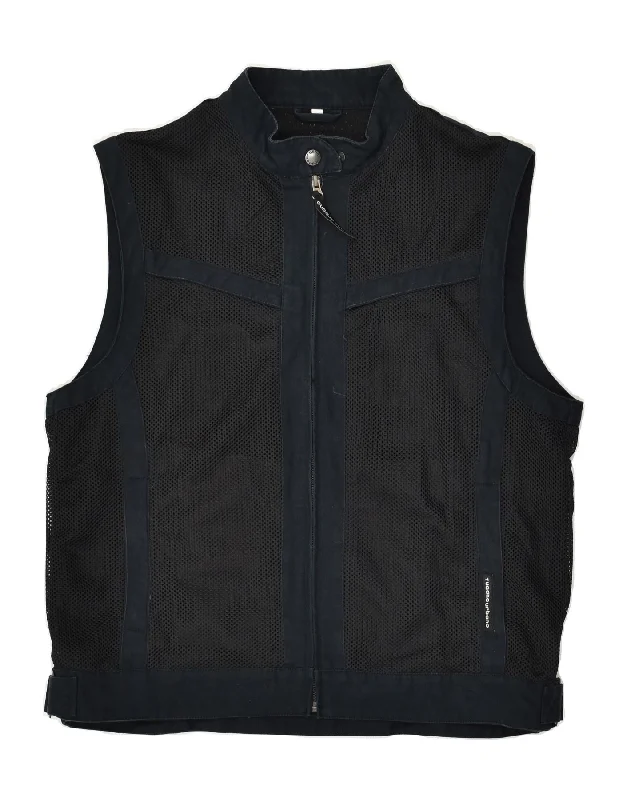 Men's Coats for LayeringVINTAGE Mens Gilet UK 38 Medium Black Cotton