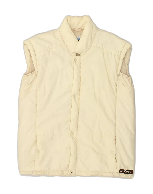 Men's Coats with Contrast StitchingVINTAGE Mens Padded Gilet IT 52 XL Beige