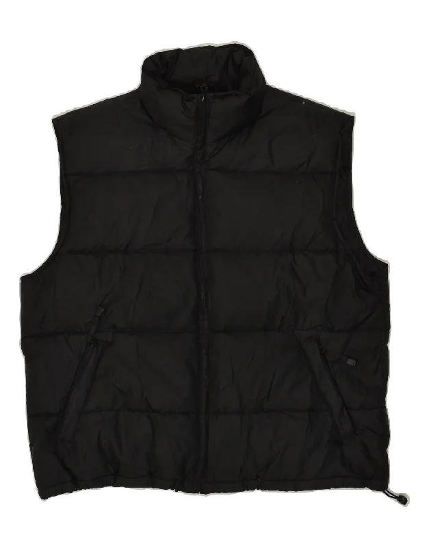 Men's Coats with Flannel LiningVINTAGE Mens Padded Gilet UK 40 Large Black Nylon