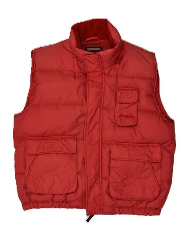 Men's Coats for Tall MenVINTAGE Mens Padded Gilet UK 40 Large Red Nylon