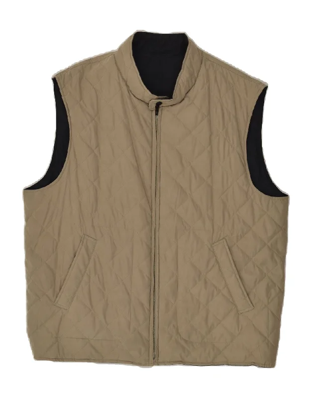 Men's Coats with Military InfluenceVINTAGE Mens Reversible Quilted Gilet IT 56 3XL Beige Colourblock Men's Coats with Military InfluenceVINTAGE Mens Reversible Quilted Gilet IT 56 3XL Beige Colourblock