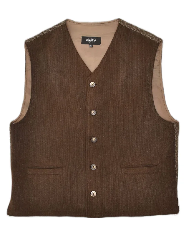 Men's Coats with Hand WarmersVINTAGE Mens Slim Gilet IT 52 XL Brown Colourblock Acrylic Men's Coats with Hand WarmersVINTAGE Mens Slim Gilet IT 52 XL Brown Colourblock Acrylic