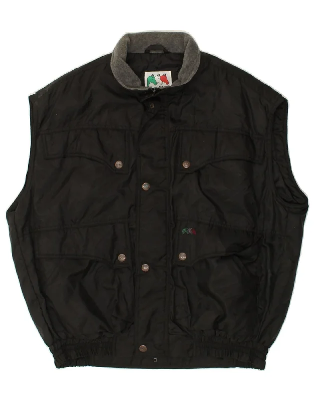 Practical Men's RaincoatsVINTAGE Mens Utility Gilet UK 40 Large Black Nylon